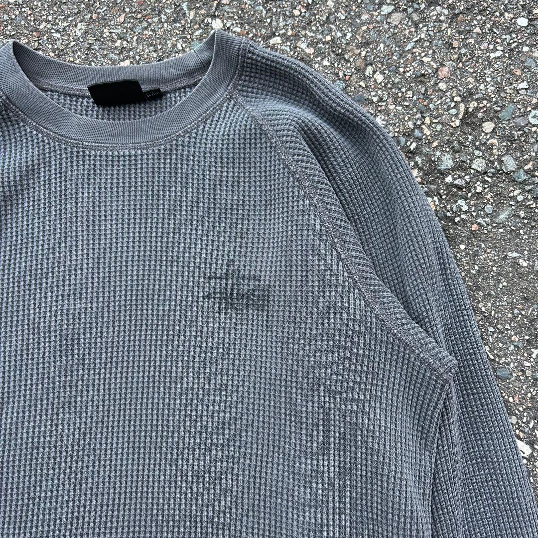 stussy サーマル ロンT グレー ステューシー ワッフル スケーター