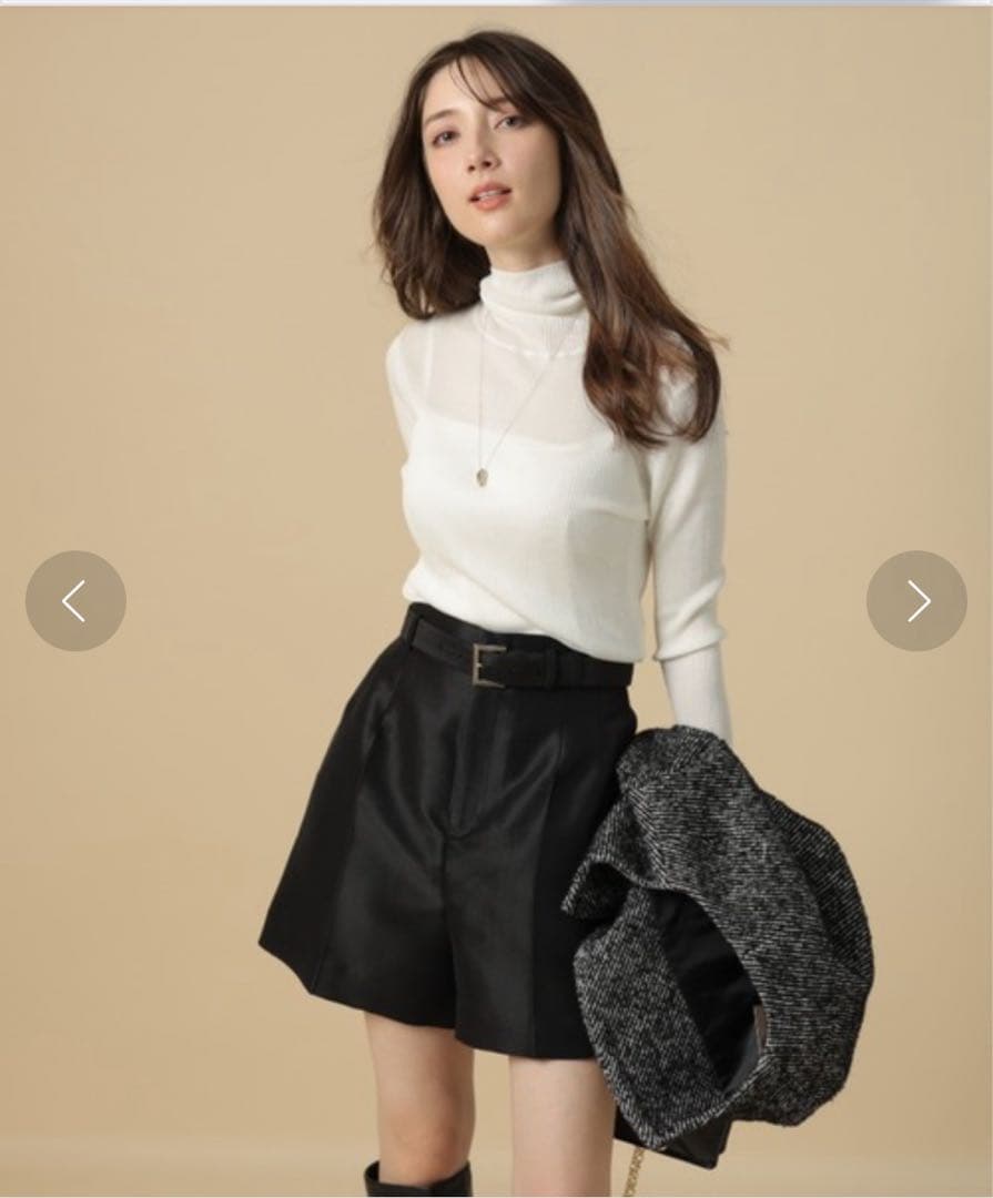 Apuweiser-riche ハイウエストショートパンツ ブラック