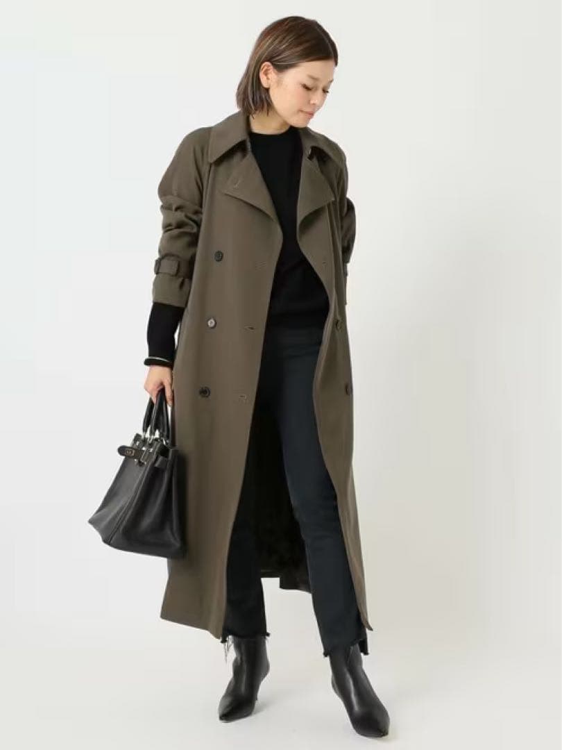 極美品✨️￥7.3万　ドゥーズィエムクラス　Josee ウールギャバトレンチコート