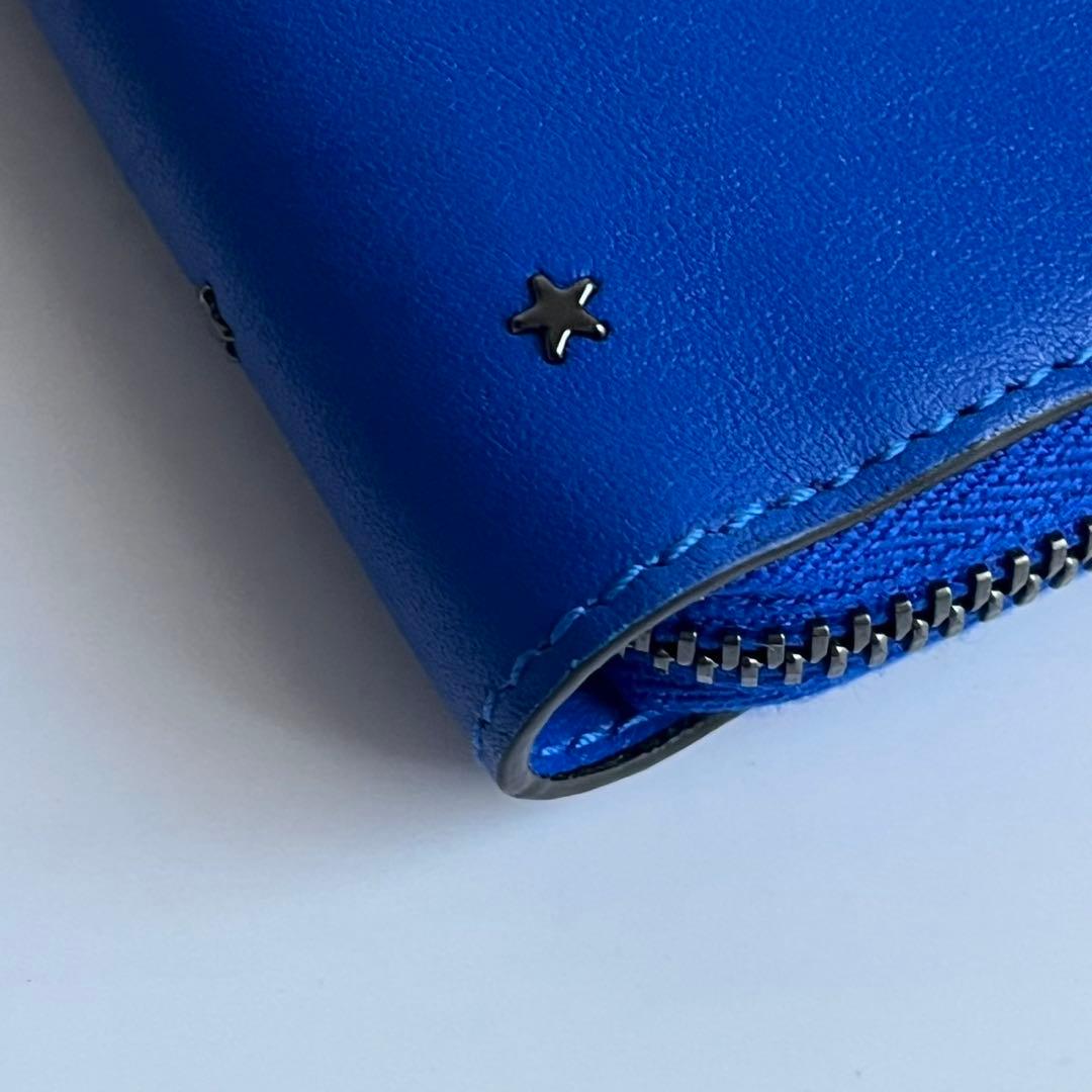 YoU-K ✨　JIMMY CHOO 　ラウンドジップ　財布　青　スタッズ