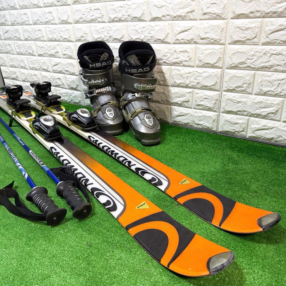 SALOMON verse 8 L160 ストック　ブーツ付　スキー板　すぐ使用