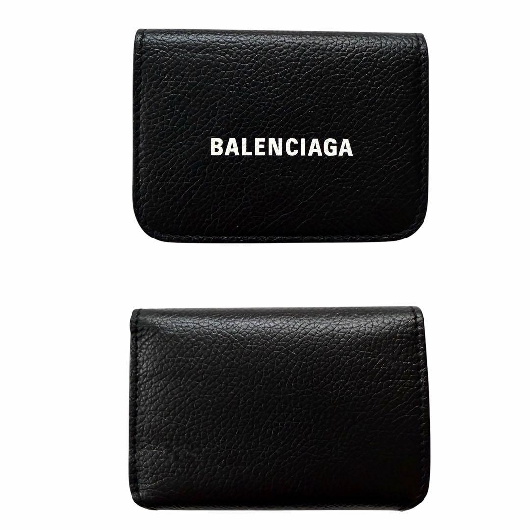 極美品✨ BALENCIAGAバレンシアガ三つ折り財布593813黒ブラック