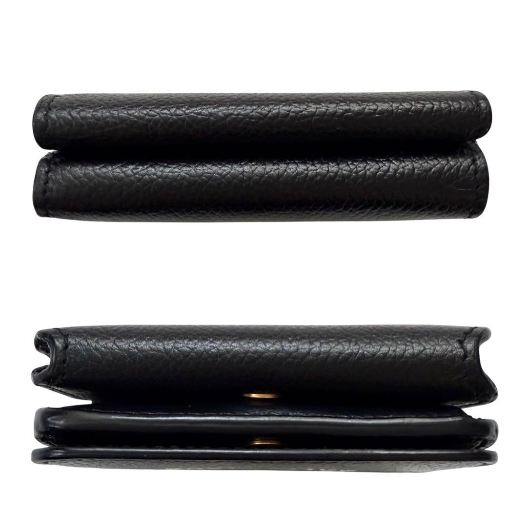 極美品✨ BALENCIAGAバレンシアガ三つ折り財布593813黒ブラック