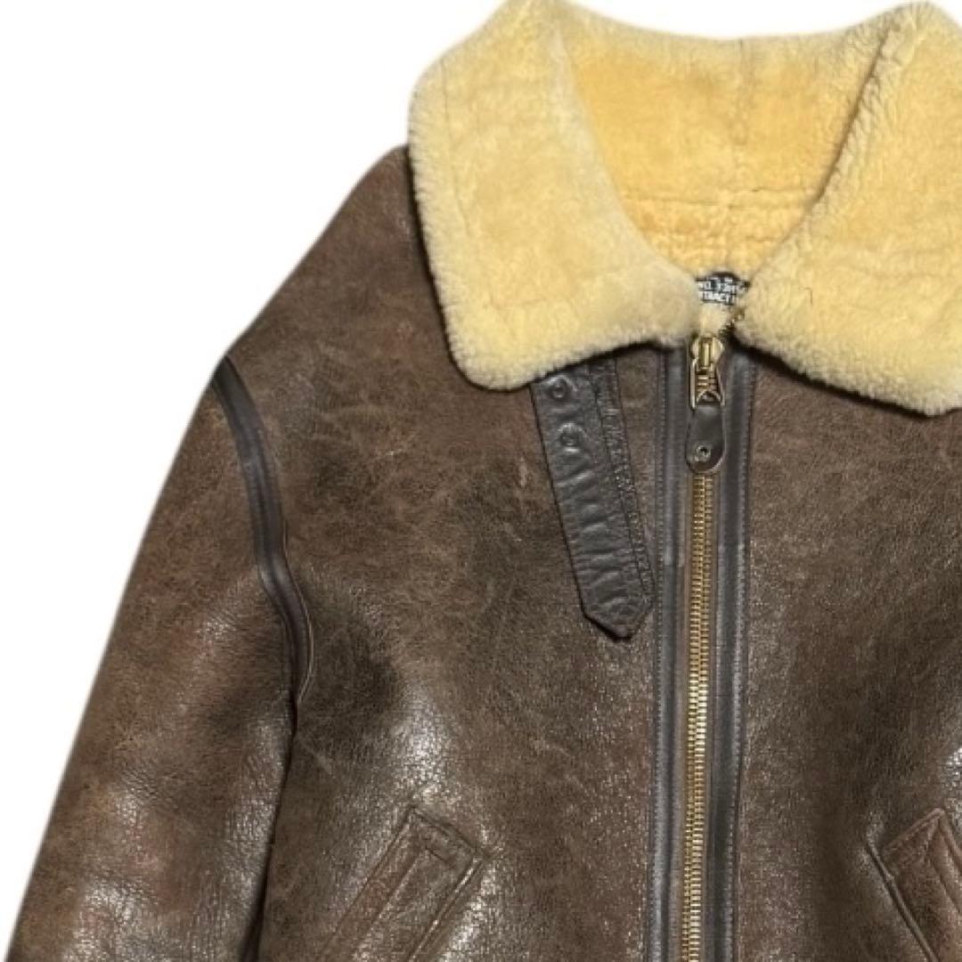 AVIREX 米国製 B-3 ボマージャケット リアルムートン ブラウン 42