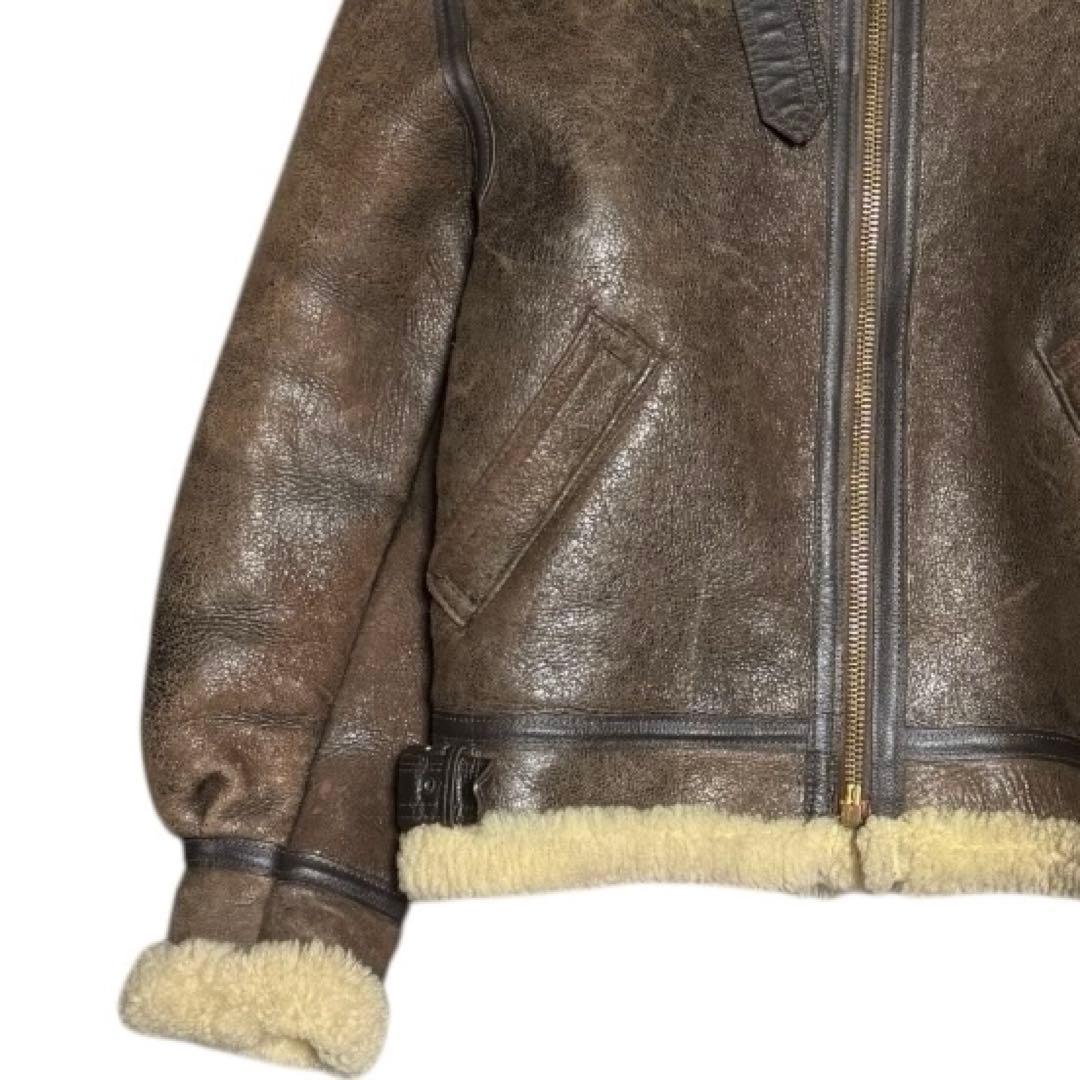 AVIREX 米国製 B-3 ボマージャケット リアルムートン ブラウン 42