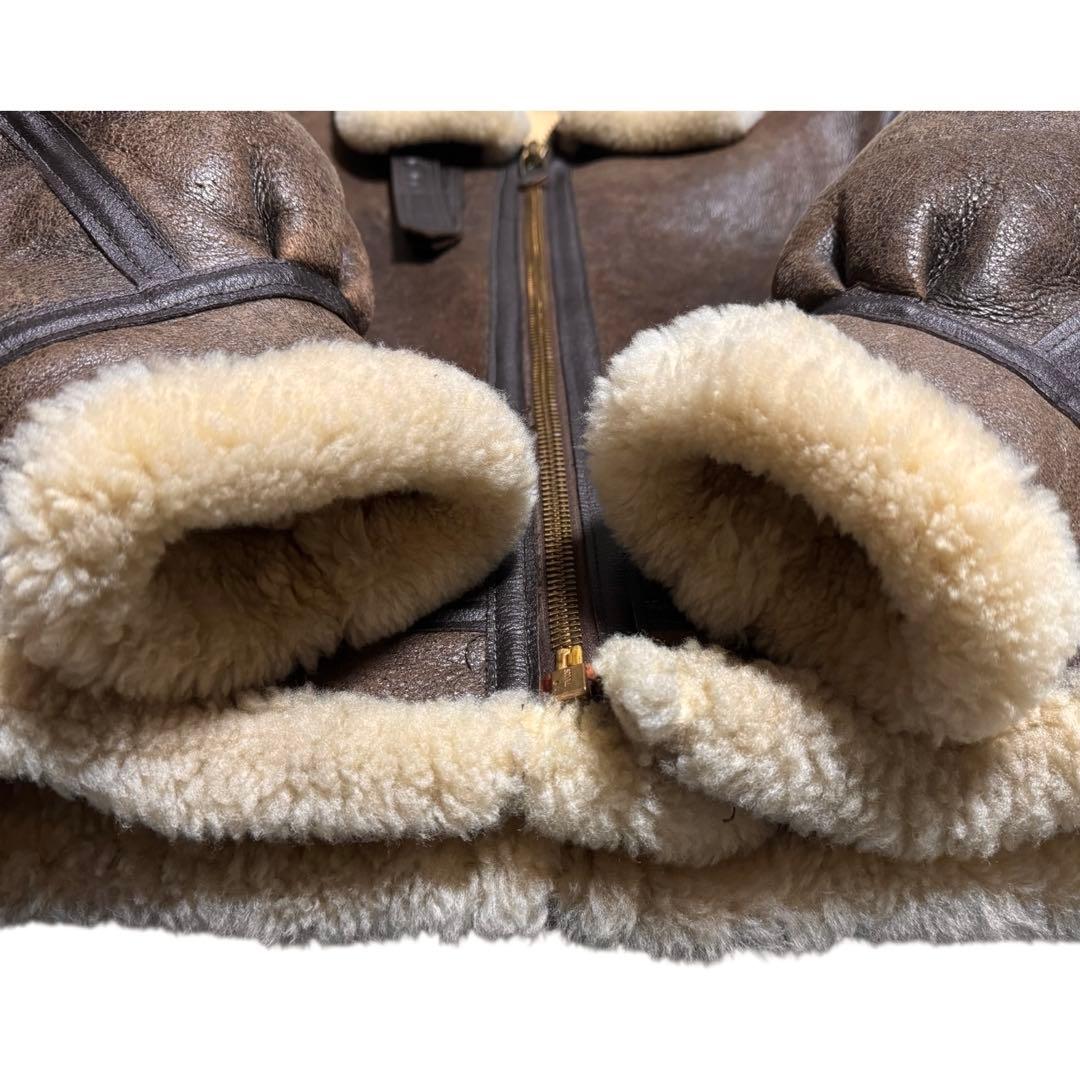 AVIREX 米国製 B-3 ボマージャケット リアルムートン ブラウン 42