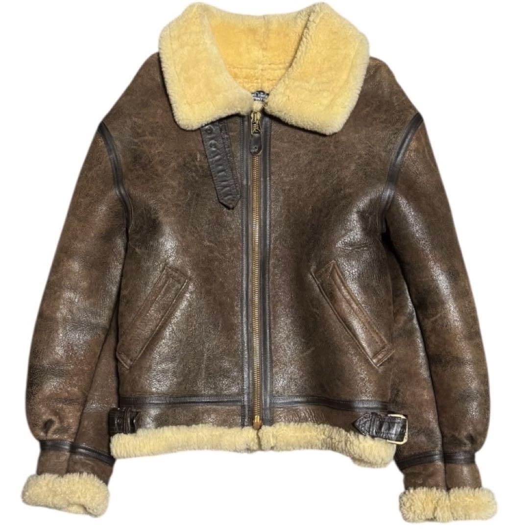 AVIREX 米国製 B-3 ボマージャケット リアルムートン ブラウン 42