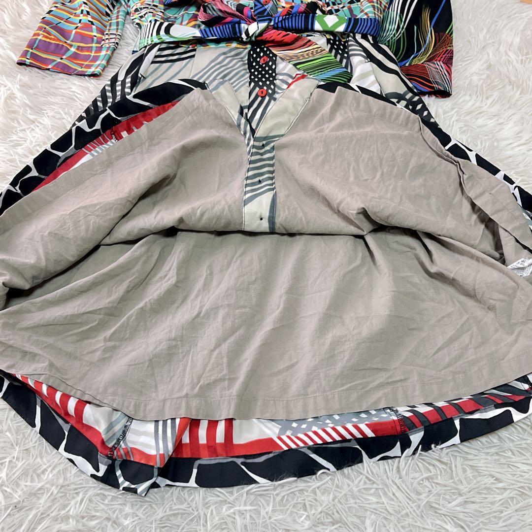 【かずこさん様用】デシグアル 総柄 ベルテッド シャツワンピース サイズ38 美