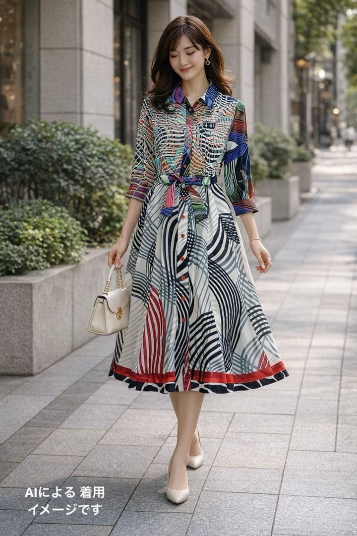 【かずこさん様用】デシグアル 総柄 ベルテッド シャツワンピース サイズ38 美