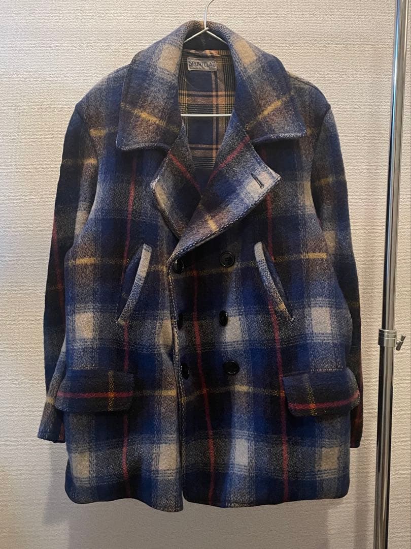 ヒコガメ【美品】40s SPORTCLAD チェック柄 ウール ピーコー