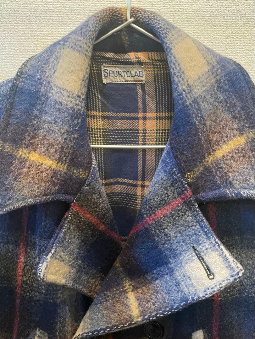 ヒコガメ【美品】40s SPORTCLAD チェック柄 ウール ピーコー