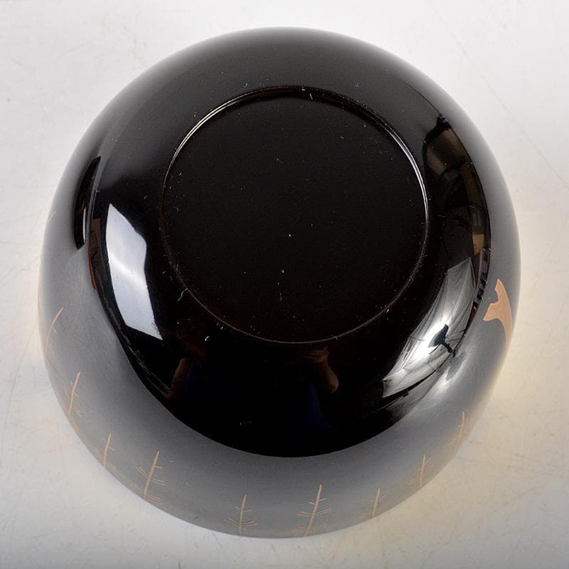 tora117　山中塗　坂下雄峰造　芽張柳蒔絵　大棗　共箱　V　5775