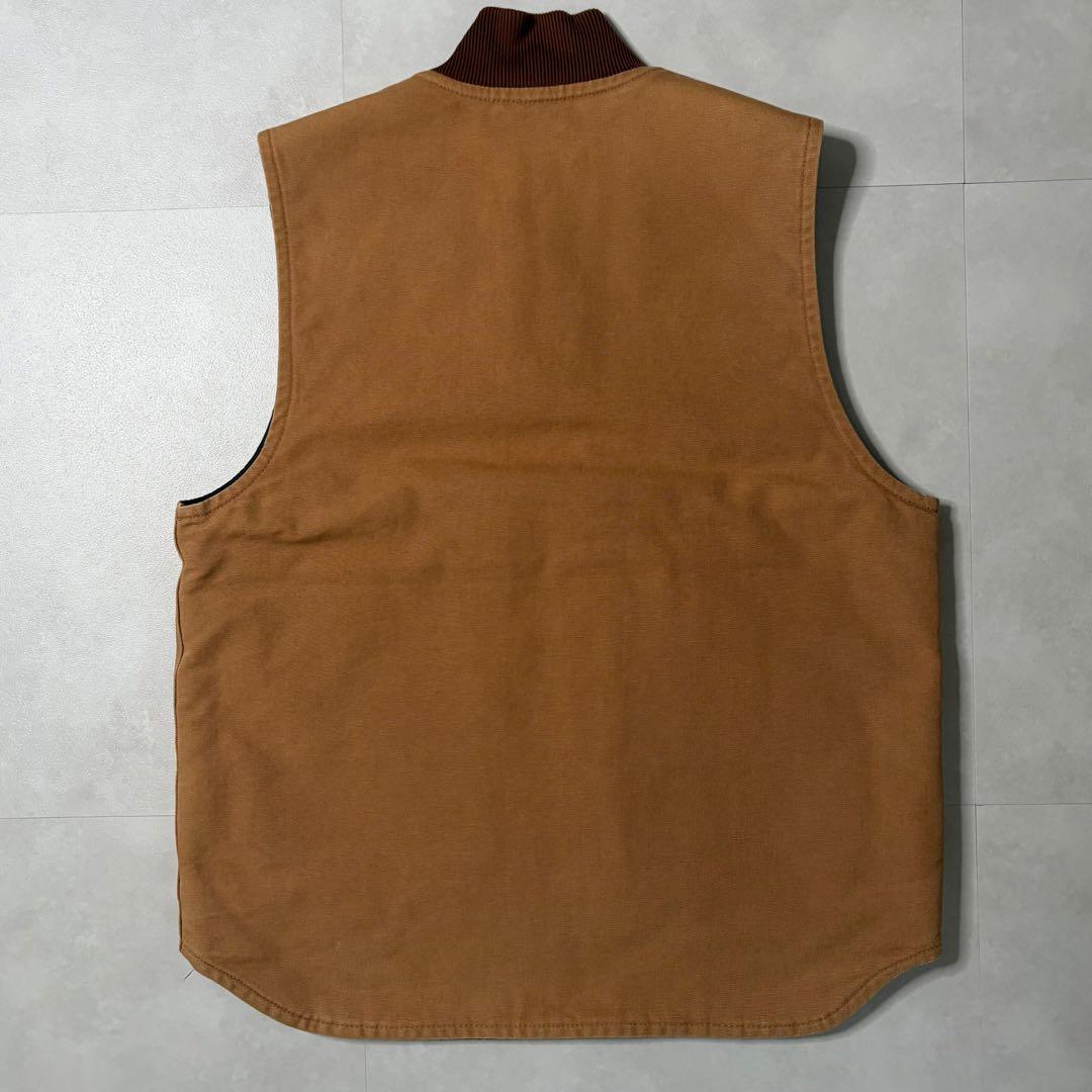 【美品】Carhartt カーハート ダックベスト キルティング キャメル M