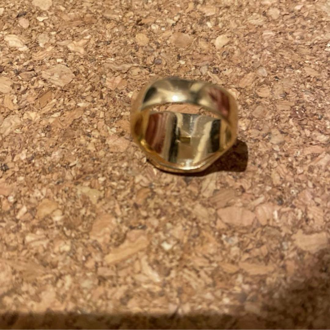 美品！ フルオーダー！手彫り K18 リング 印台 シグネット