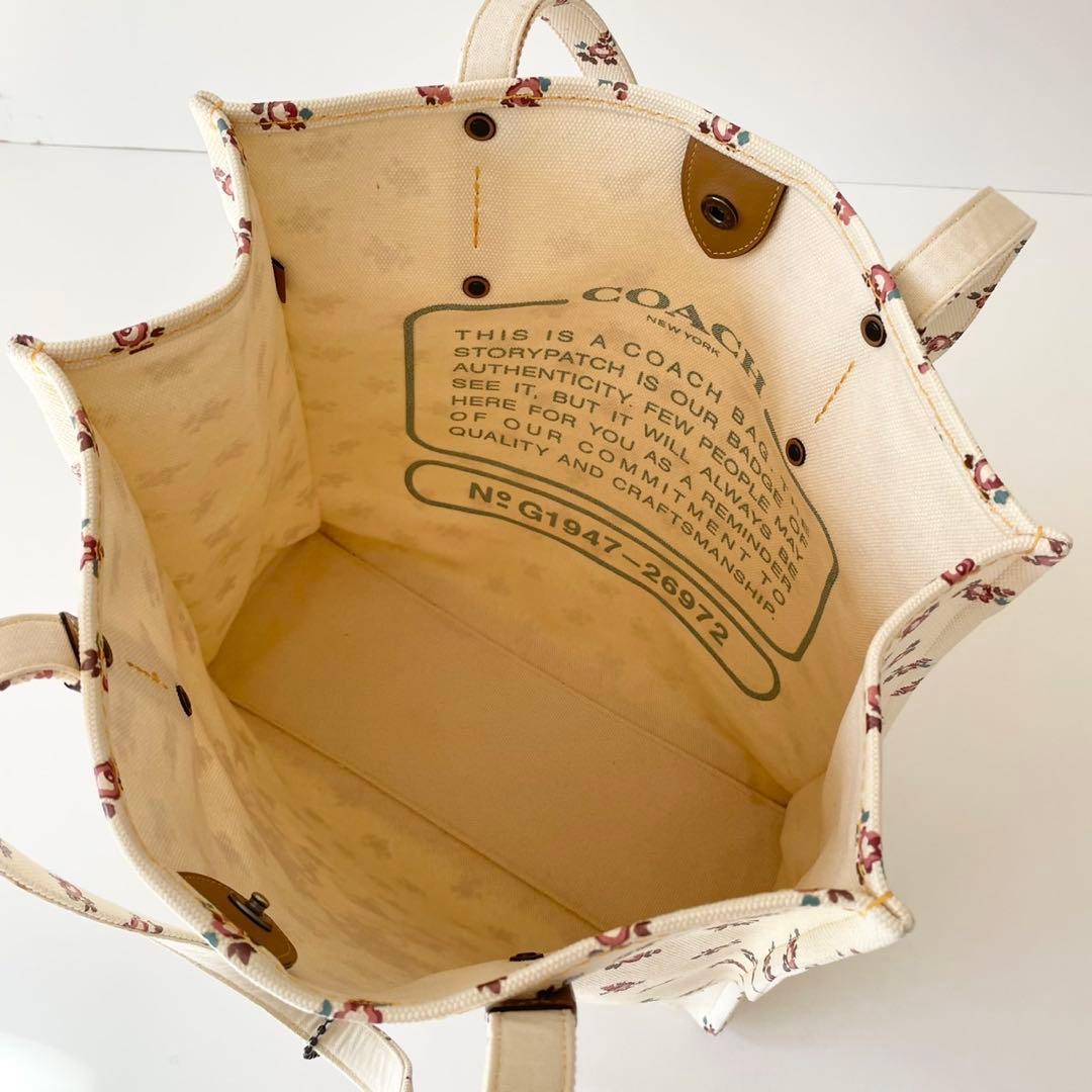 【極美品】COACH トートバッグ 花柄 ホース アンド キャリッジ 馬車 A4