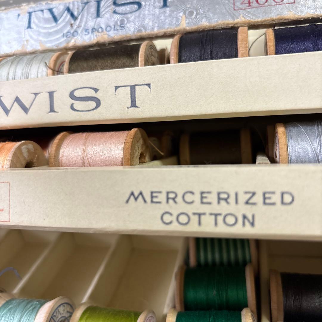 USA ビンテージ　販売促進　糸什器　糸ケースと糸　セット