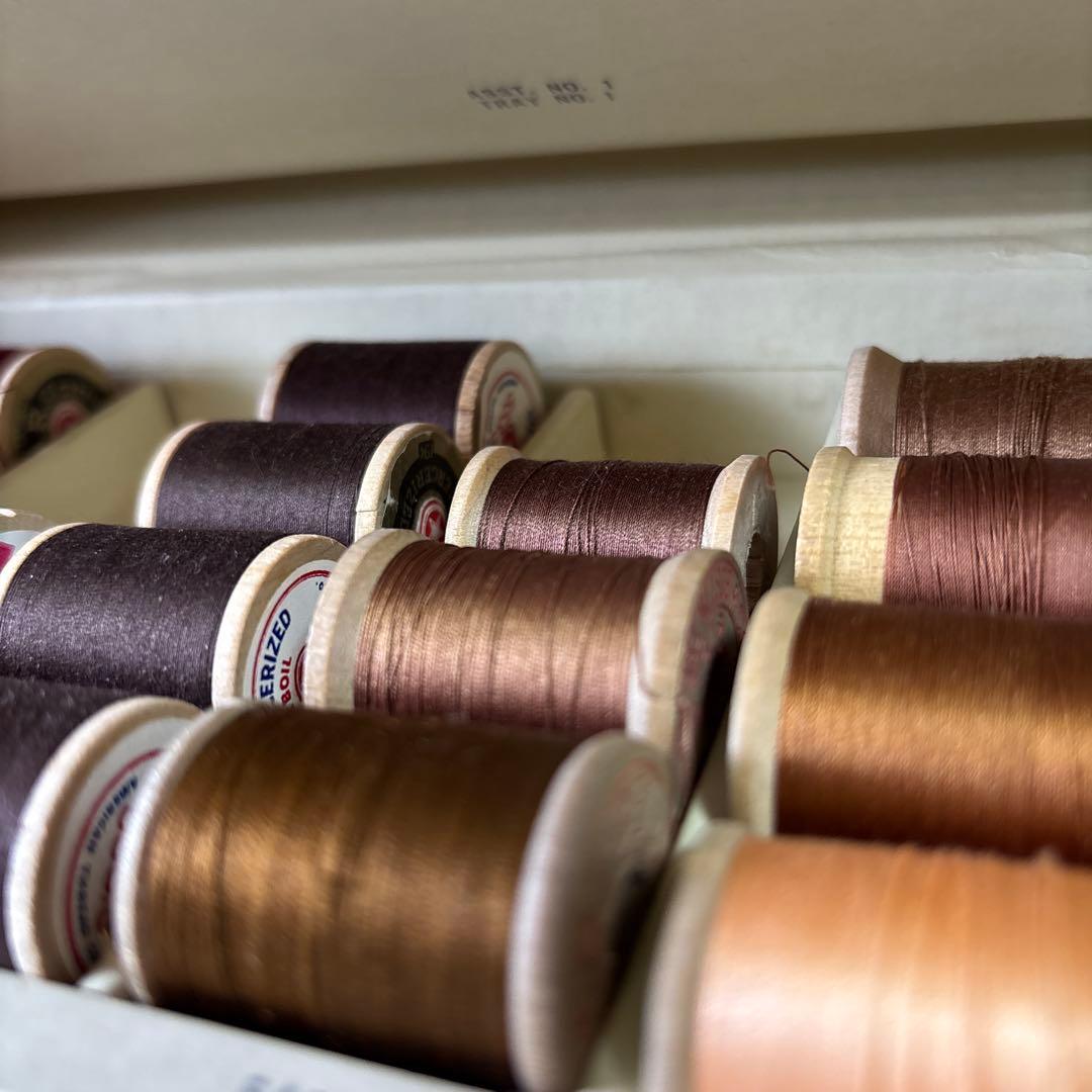 USA ビンテージ　販売促進　糸什器　糸ケースと糸　セット