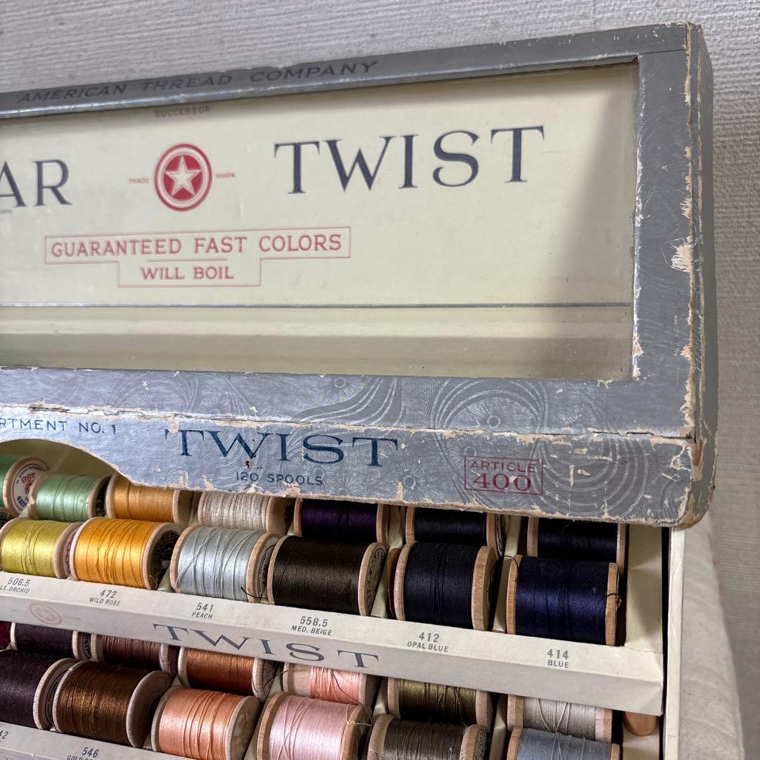 USA ビンテージ　販売促進　糸什器　糸ケースと糸　セット