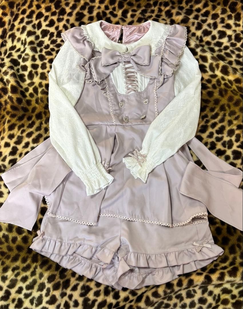 リズリサ フリルスピンドルセットアップ　ピンク