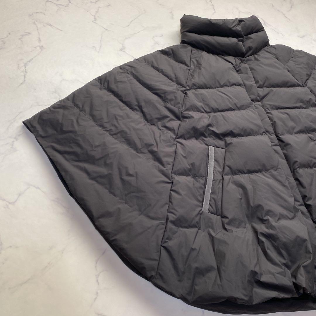美品✨ナノユニバース 西川ダウン スタンドカラーダウンポンチョ ダークグレー
