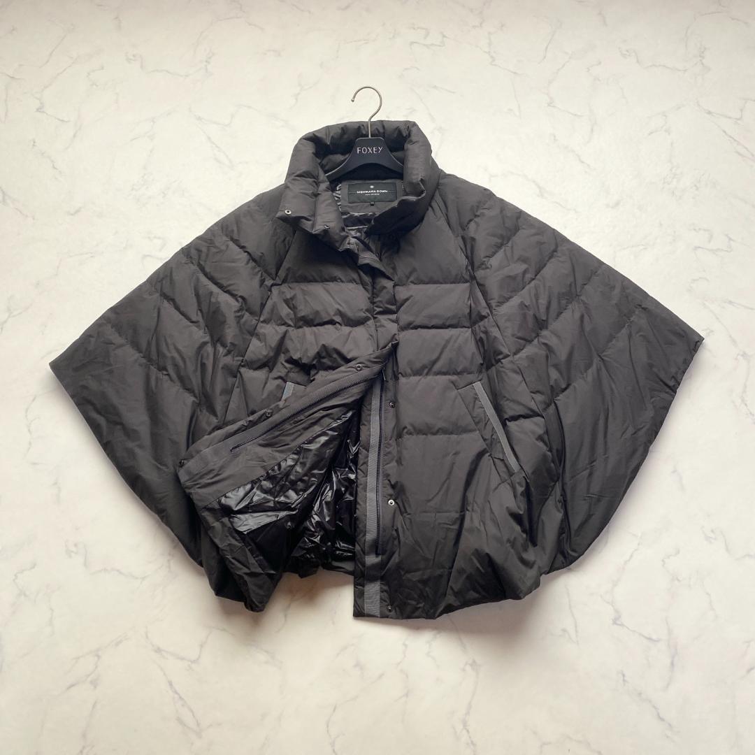 美品✨ナノユニバース 西川ダウン スタンドカラーダウンポンチョ ダークグレー