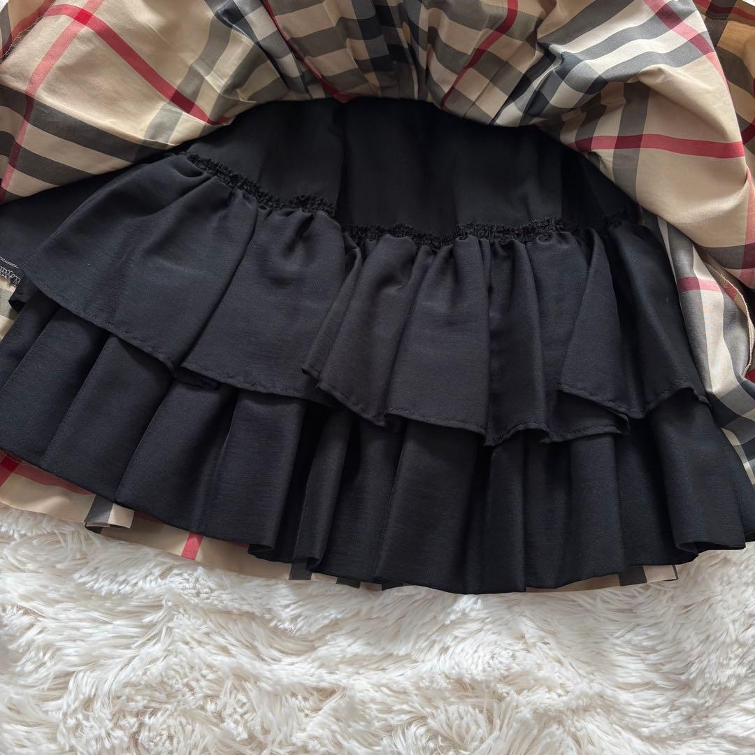 むむ様美品☆BURBERRY フォーマル ノバチェック フレア ドッキング 黒