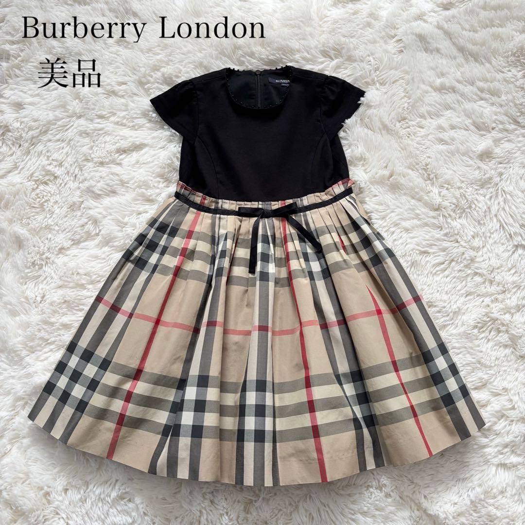 むむ様美品☆BURBERRY フォーマル ノバチェック フレア ドッキング 黒