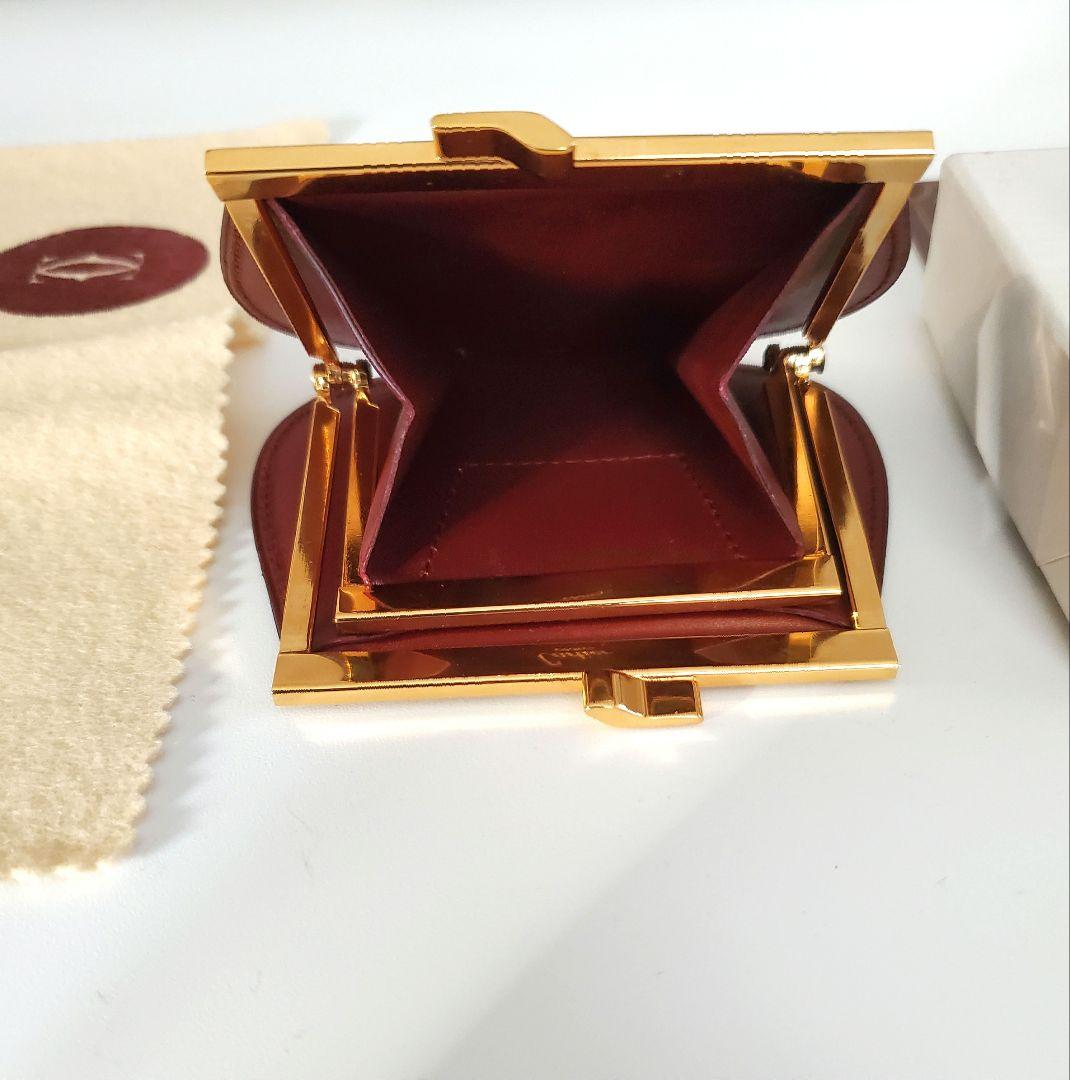 ✨️美品✨️ カルティエ マストライン ケース がま口 財布 ボルドー 赤