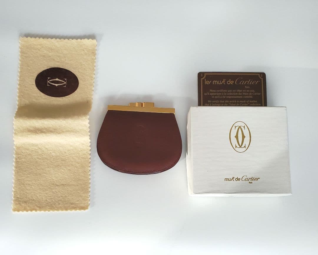 ✨️美品✨️ カルティエ マストライン ケース がま口 財布 ボルドー 赤