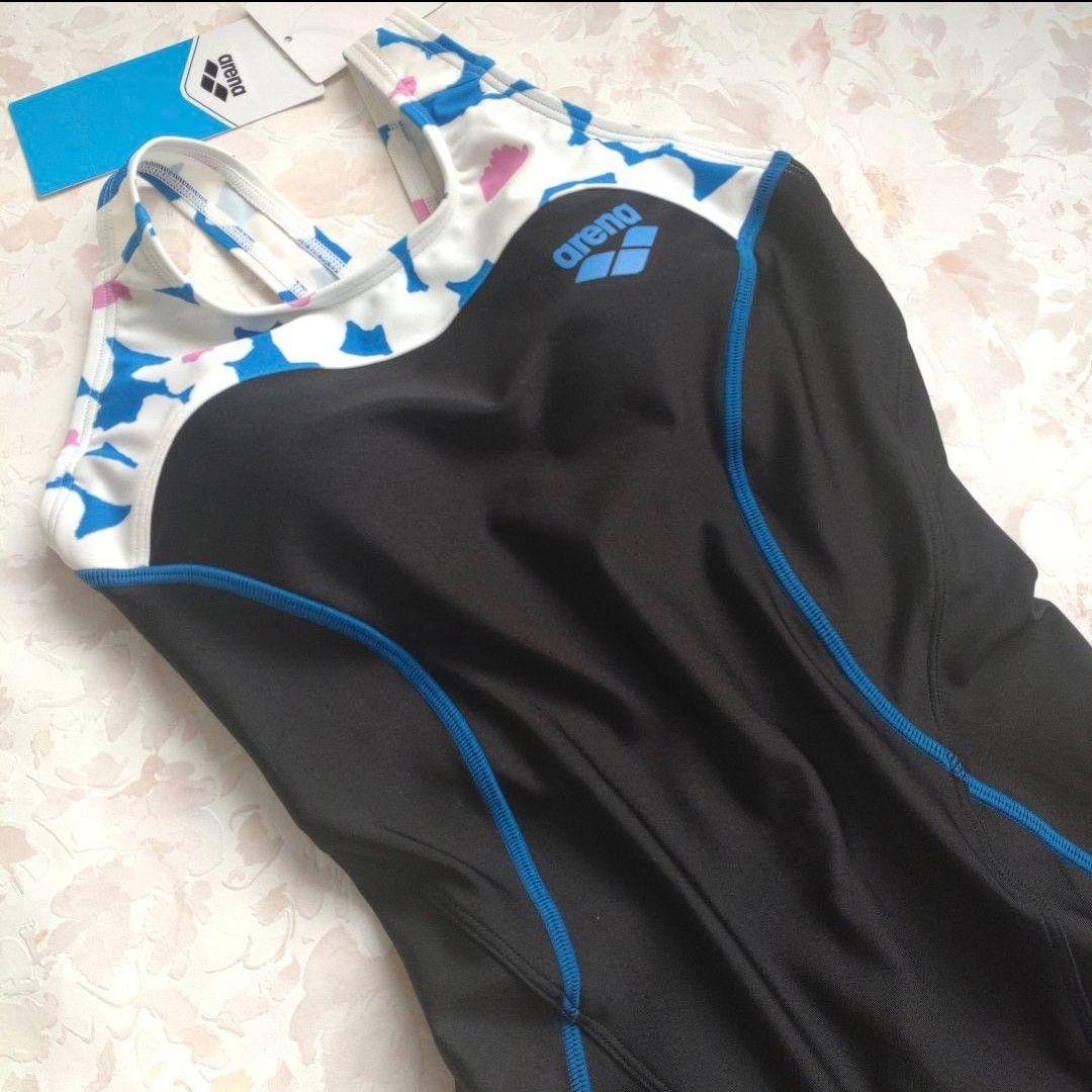 M 新品 arena 2025 AQUA EXA パッド付 練習水着 花 撥水