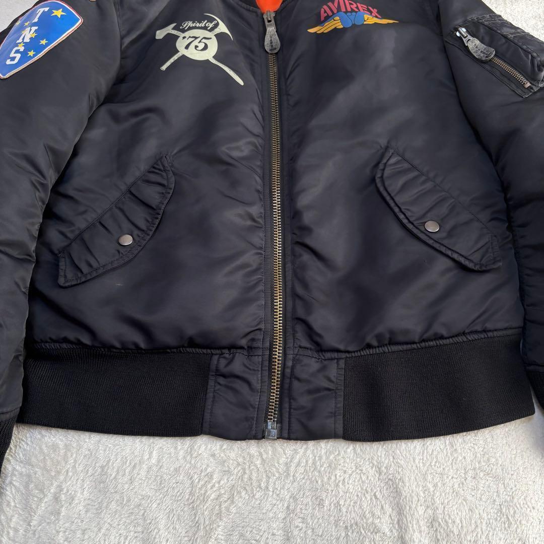 ✨️美品 AVIREX アヴィレックス MA-1 フライト Lサイズ ブラック