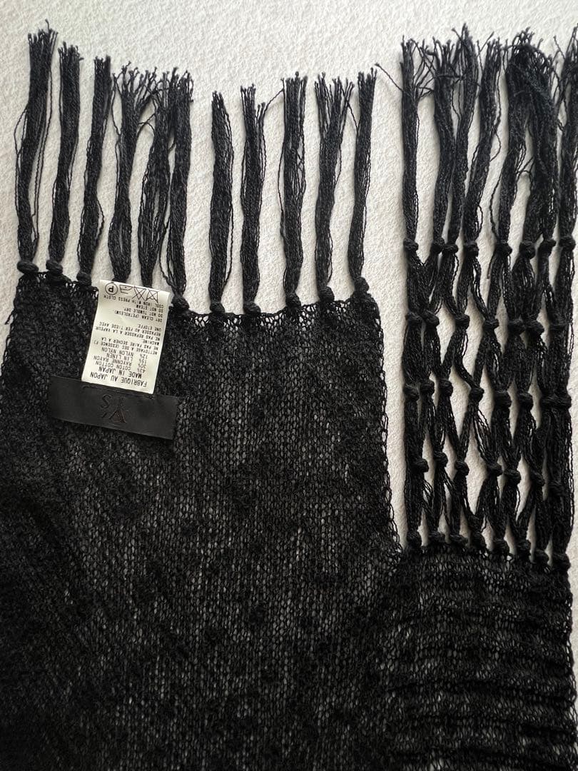 入手困難ヨウジヤマモト　ワイズY's ブラックフリンジストール　マフラー