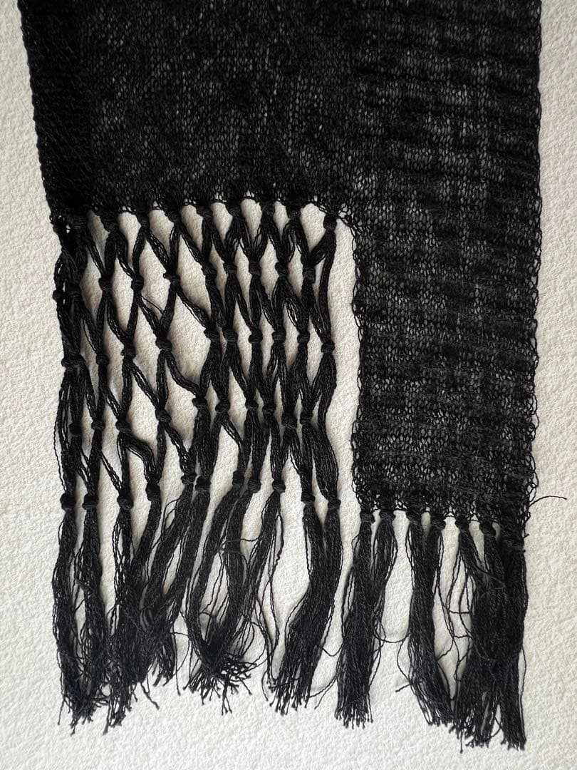 入手困難ヨウジヤマモト　ワイズY's ブラックフリンジストール　マフラー