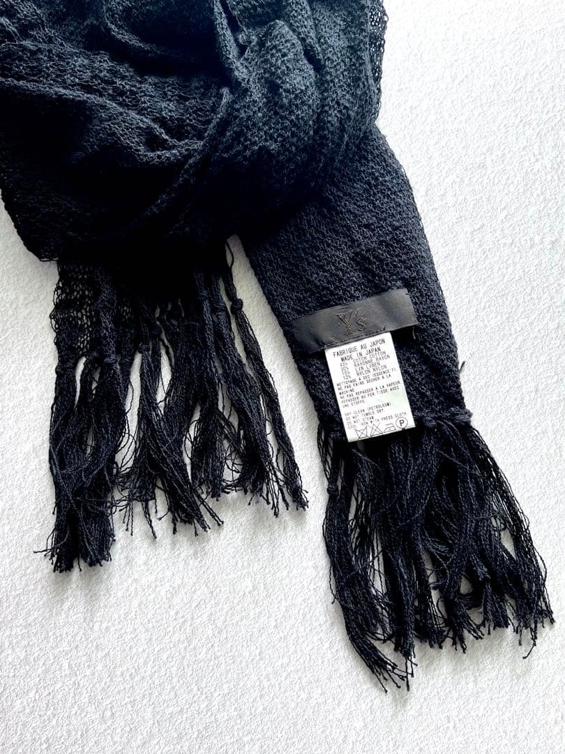 入手困難ヨウジヤマモト　ワイズY's ブラックフリンジストール　マフラー