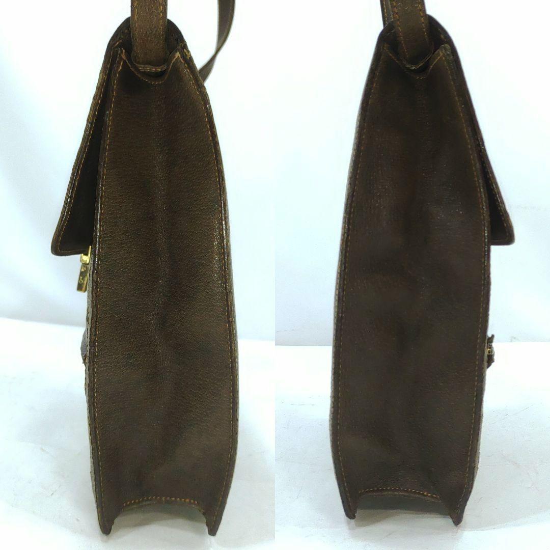 グッチ ショルダーバッグ レザー×PVC インターロッキング GG柄 ブラウン