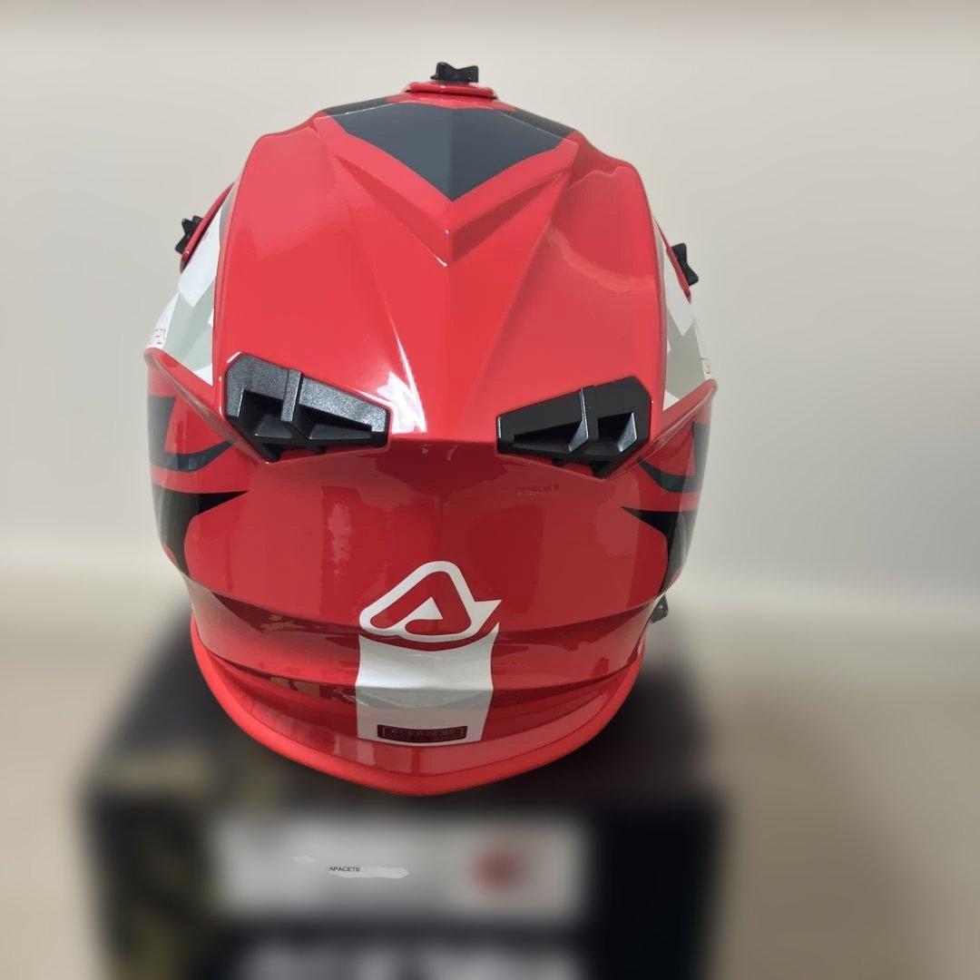 アチェルビス　オフロードヘルメットM サイズ　ほぼ新品　レッド/ホワイト