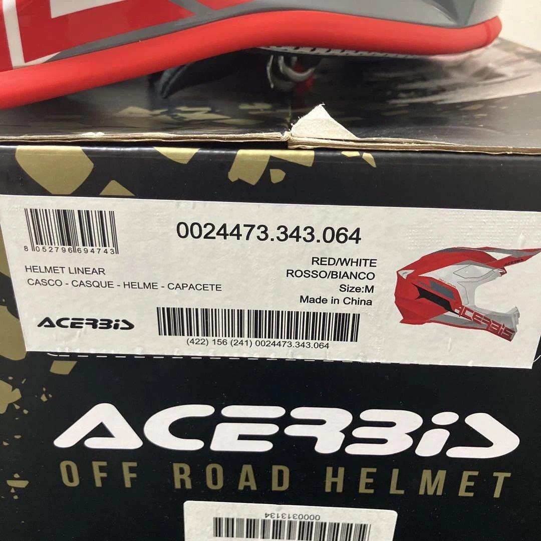 アチェルビス　オフロードヘルメットM サイズ　ほぼ新品　レッド/ホワイト