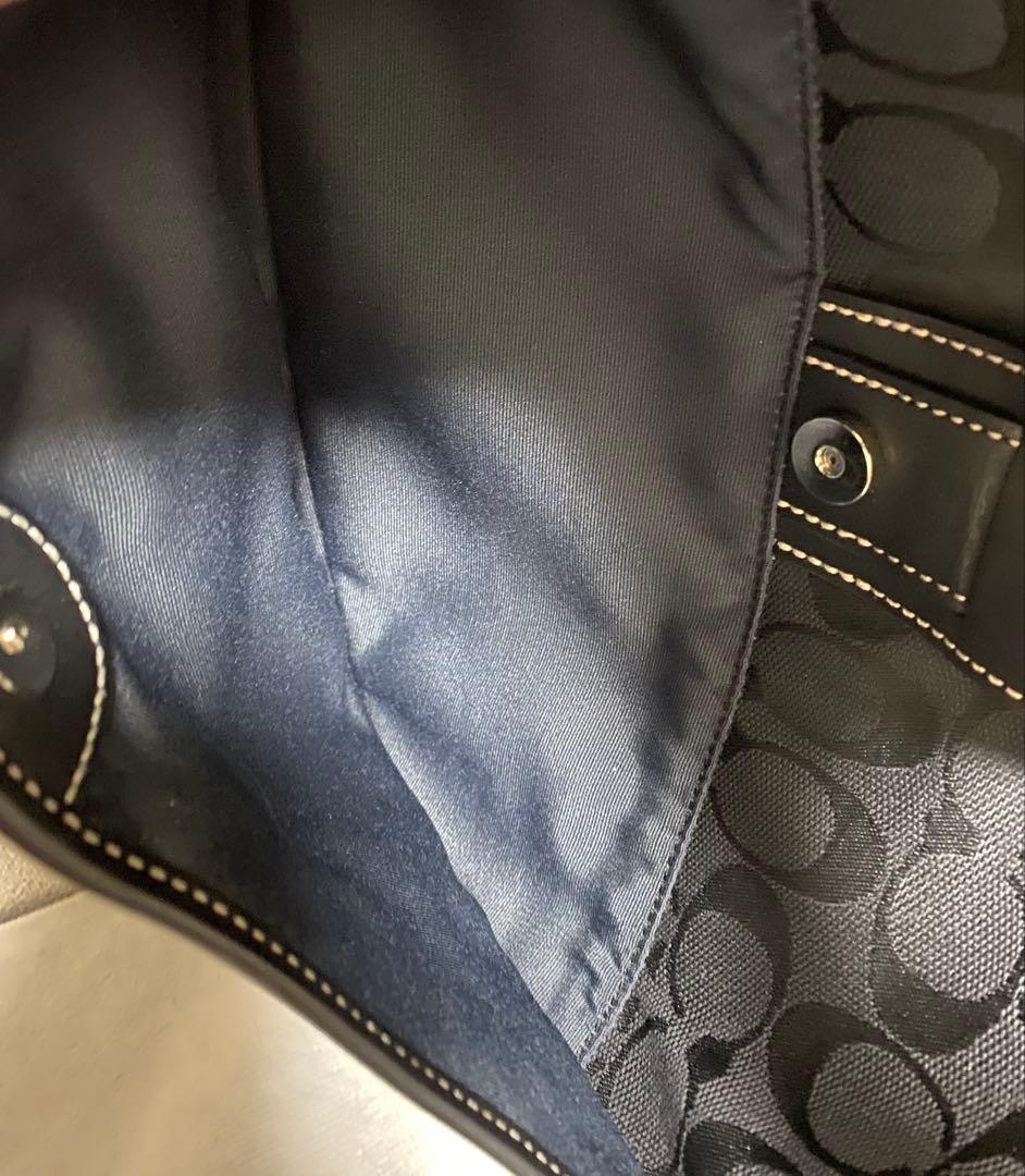 コーチ　キャンパスレザー　ワンショルダー　ソーホー　シグネチャー　ブラック