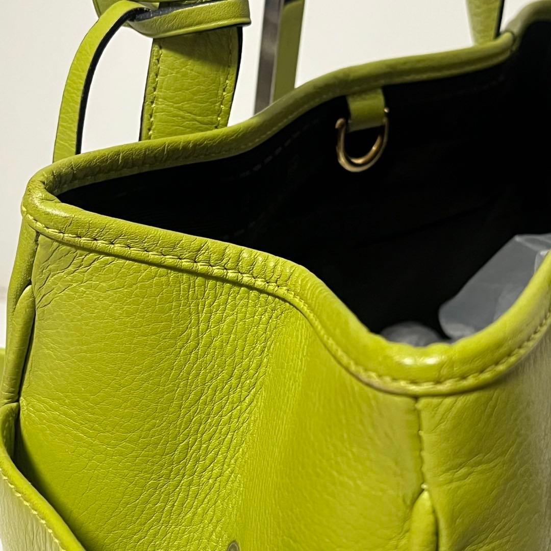 ✨極美品✨　LOEWE ヘリテージ　トートバッグ　黄緑　ライトグリーン　レザー