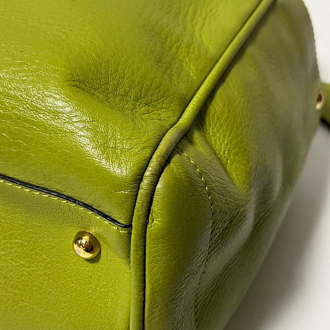 ✨極美品✨　LOEWE ヘリテージ　トートバッグ　黄緑　ライトグリーン　レザー