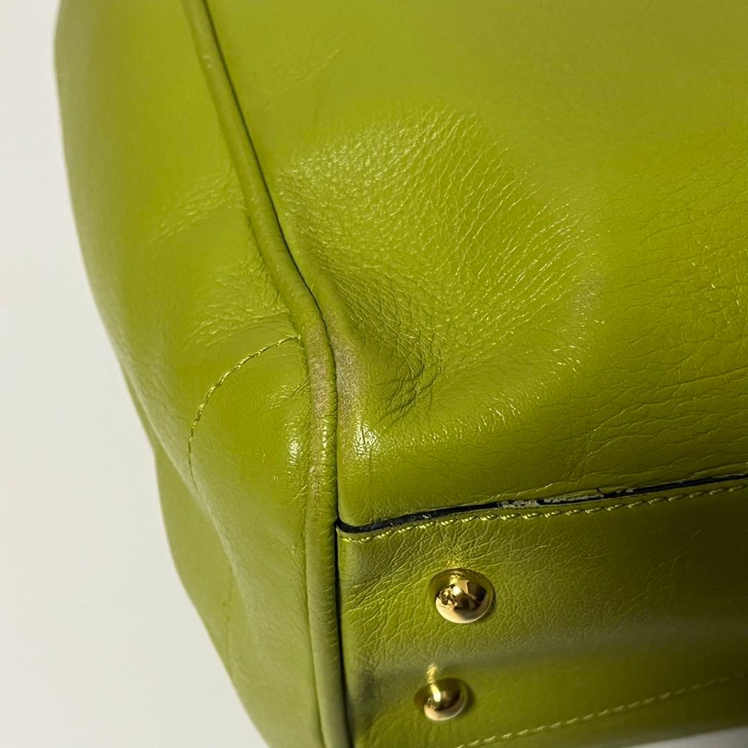 ✨極美品✨　LOEWE ヘリテージ　トートバッグ　黄緑　ライトグリーン　レザー
