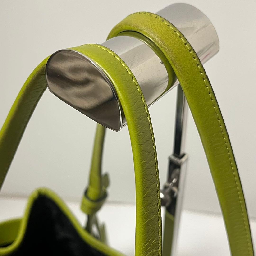 ✨極美品✨　LOEWE ヘリテージ　トートバッグ　黄緑　ライトグリーン　レザー
