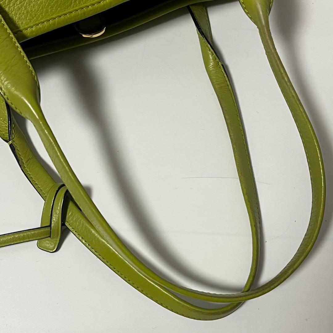 ✨極美品✨　LOEWE ヘリテージ　トートバッグ　黄緑　ライトグリーン　レザー