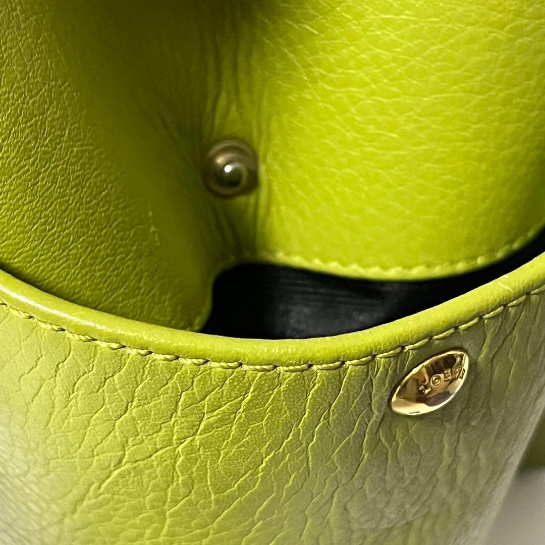 ✨極美品✨　LOEWE ヘリテージ　トートバッグ　黄緑　ライトグリーン　レザー