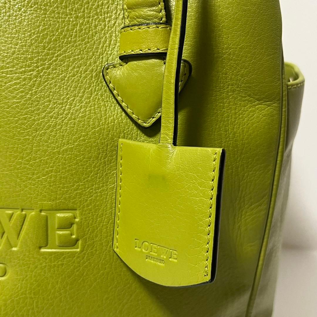 ✨極美品✨　LOEWE ヘリテージ　トートバッグ　黄緑　ライトグリーン　レザー