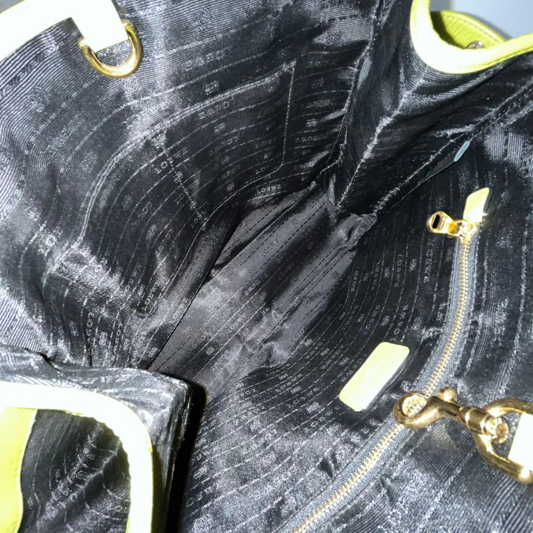 ✨極美品✨　LOEWE ヘリテージ　トートバッグ　黄緑　ライトグリーン　レザー