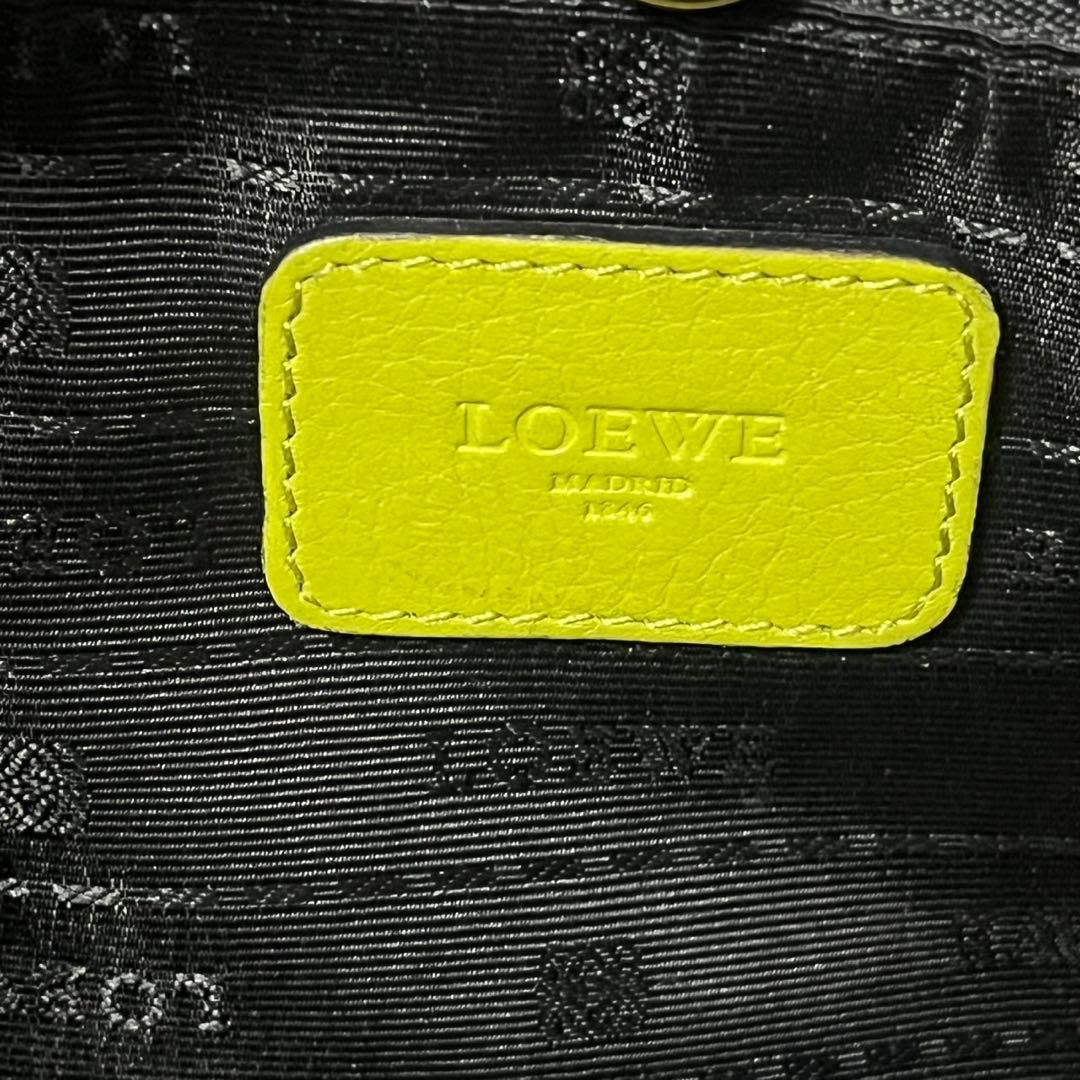 ✨極美品✨　LOEWE ヘリテージ　トートバッグ　黄緑　ライトグリーン　レザー