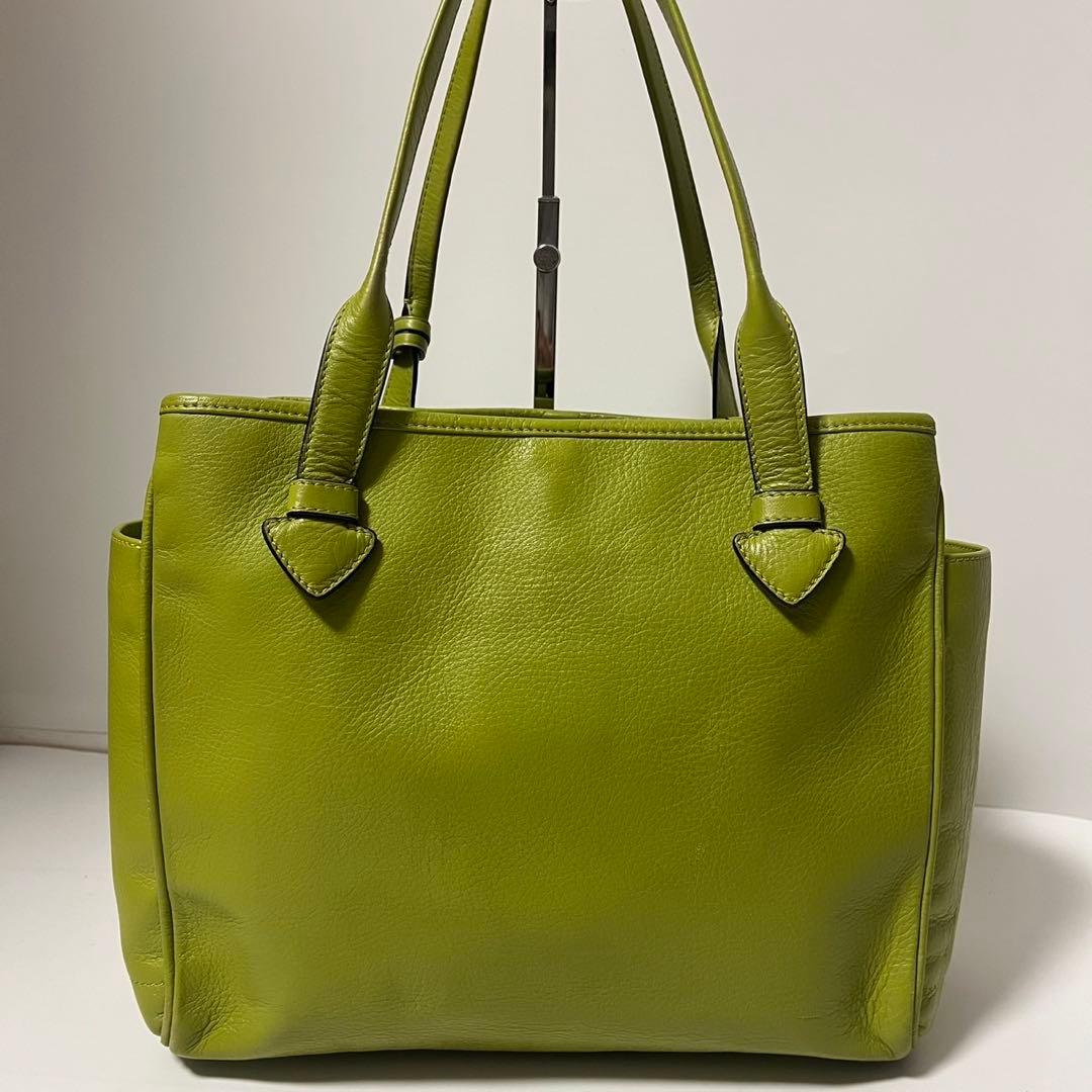 ✨極美品✨　LOEWE ヘリテージ　トートバッグ　黄緑　ライトグリーン　レザー