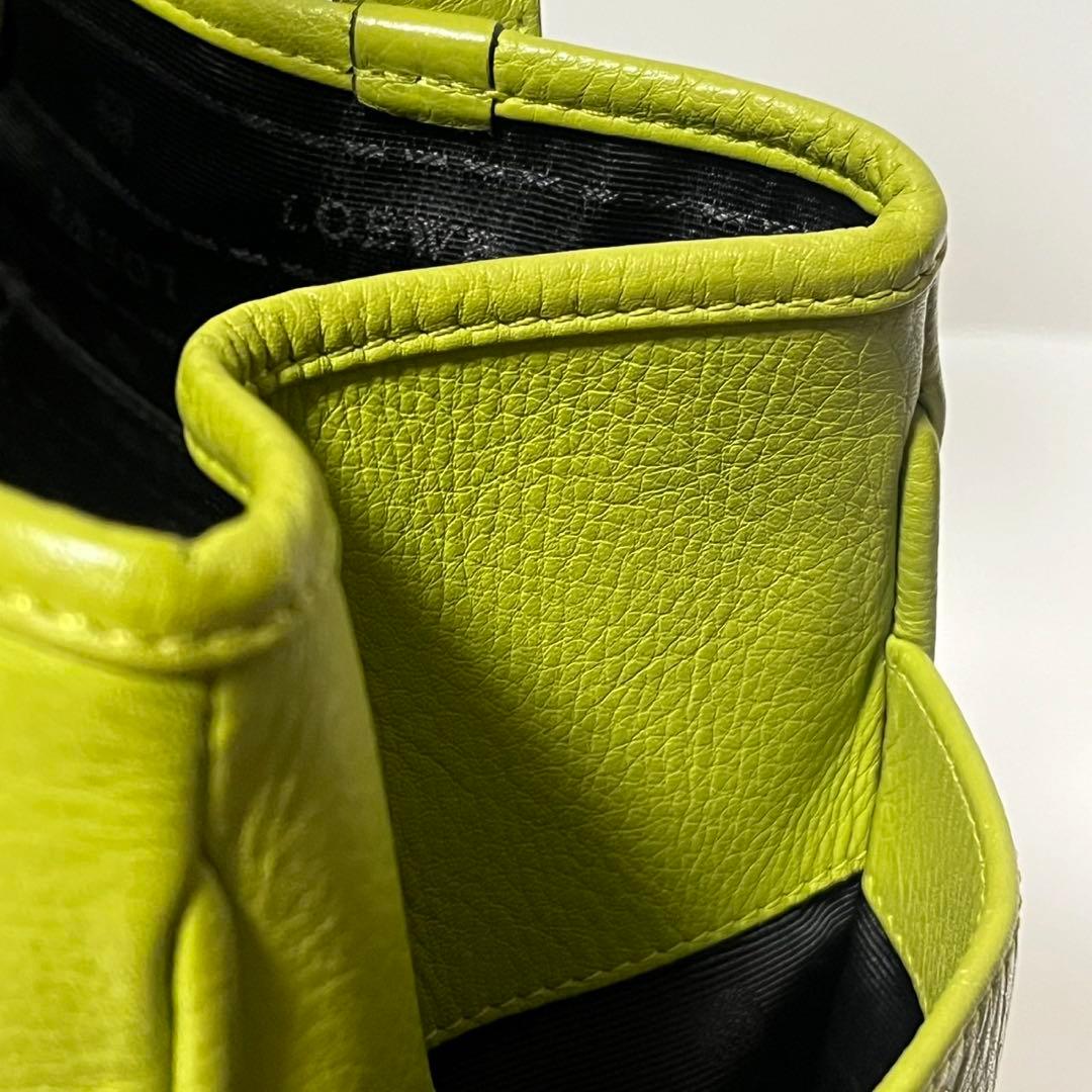 ✨極美品✨　LOEWE ヘリテージ　トートバッグ　黄緑　ライトグリーン　レザー