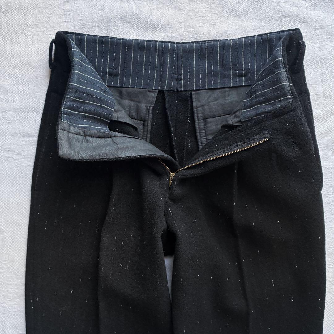 archive 90s NICOLE 絣 縮絨ウール 2tuck slacks